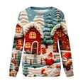 thumbnail image 4 of Herrnalise Womens Tops Fashion Pullover Round-Neck Long Sleeve Christmas Printed Blouses Sweatshirt Tops Gifts for Women, 4 of 5