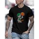 thumbnail image 2 of Men's Casual Polyester Knit T-Shirt with Geometric Skeleton Basketball Print, Short Sleeve Crew Neck with Medium Stretch – Summer Wear Pullover Tee For Adult, Men, Women, Teen, Teenager, Ado, 2 of 8