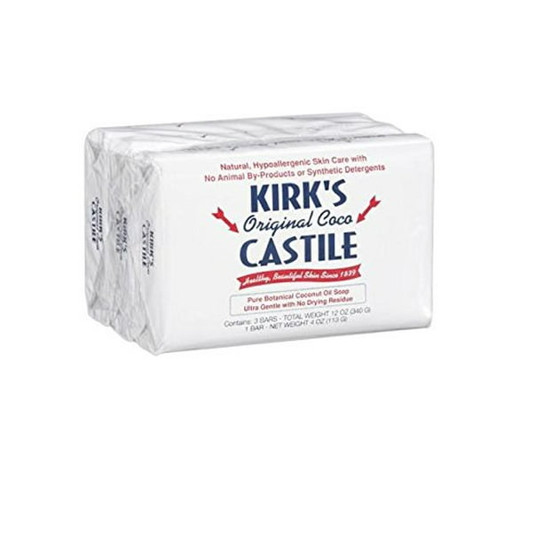 Kirk's Natural Castile Soap Original 4 oz Each / Pack of 3 Walmart