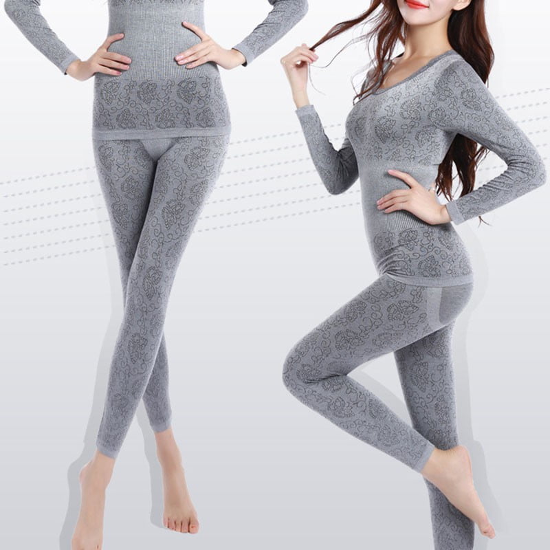 Beauty Body Round Neck Thermal Underwear Set Comfort Long Johns Thermal Underwear Clothing Women