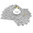 thumbnail image 2 of YFYANG Washable Heat-Resistant Placemats, 70% PVC/30% Polyester, Abstract Geometric Line Texture Kitchen Table Mat, 12" x 18" 6 Pcs, 2 of 6