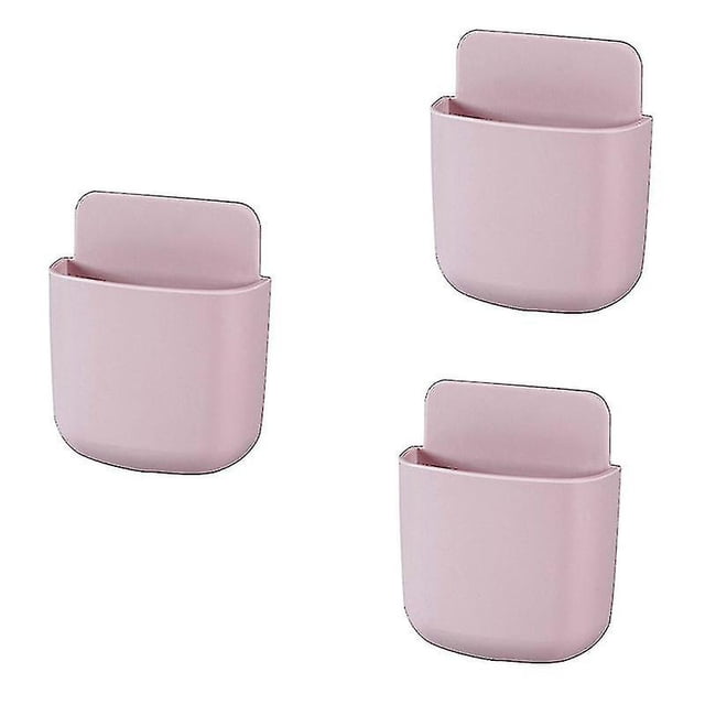 3pcs Remote Control Holder Wall Mount Holders Phone Charging Desktop Organizer Storage Containers For Home Office