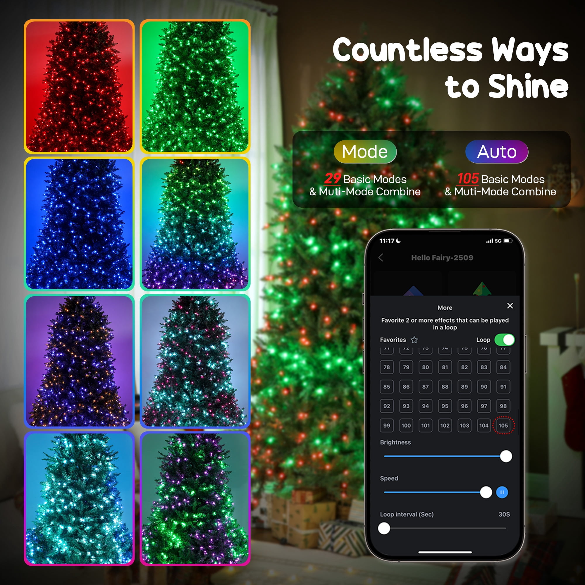 Astoutdoor 6 ft Prelit Christmas Tree with Full-Spectrum LEDs, 448 Lights, 1602 Tips, Steel Frame, Green