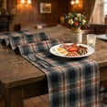 thumbnail image 2 of Sm:)e Black Rust Farmhouse Plaid Retro Fall Table Runner 13x72 Inch, Autumn Rustic Holiday Check Kitchen Dining Table Decor, 2 of 7
