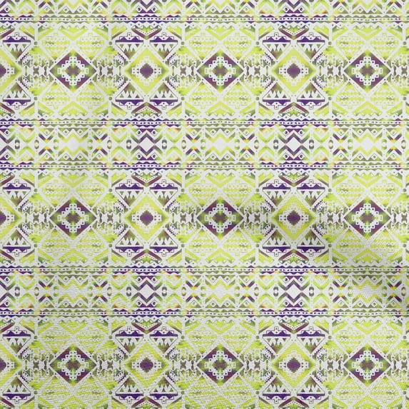 oneOone Cotton Poplin Twill Lime Green Fabric Tribal Craft Projects Decor Fabric Printed By The Yard 56 Inch Wide