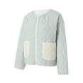 thumbnail image 2 of SUNSIOM Veste Zippée pour Femmes Florale/rayée Légère Matelassée Manches Longues Manteau d'Hiver, 2 of 6
