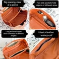 thumbnail image 2 of Large Capacity Travel Cosmetic Bag,waterproof Pu Leather Portable Makeup Bag Opens Flat For Easy Access, 2 of 4