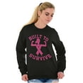 thumbnail image 3 of Built Survive Breast Cancer Awareness Women Plus Size Crewneck Sweatshirt Brisco Brands 2X, 3 of 5