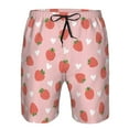 thumbnail image 3 of Logiee Strawberry Print Mens Swim Trunks Quick Dry Board Shorts,Breathable Hawaii Beach Shorts Swimwear Bathing Suits-Large, 3 of 6