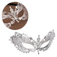 thumbnail image 4 of Metal Mask Iron Half Face Mask for Party Use 1Pcs Silver Ball Masks Rhinestone, 4 of 5
