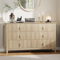 thumbnail image 1 of Bingirl Commode Cannelée 54 Pouces de Large Armoire Organisatrice de Rangement pour Salon Couloir Entrée Naturel, 1 of 7