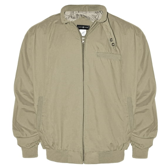 Victory Outfitters Men's Lightweight Band Collar Chintz Zip Up Jacket - Khaki - XL