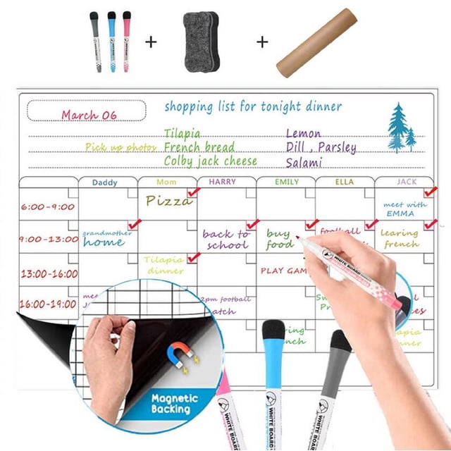 Monthly 5ML Erasable And Refrigerator Calendar Set Schedule Sticker Home Decor