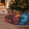 thumbnail image 6 of Daiia Red And Blue Fire Lion Drawing Merry Christmas Tree Skirt , Xmas Large Lace-up Tree Skirt, Santa Snowflakes Rustic Home Decorations New Year Party Farmhouse Decor-48", 6 of 7