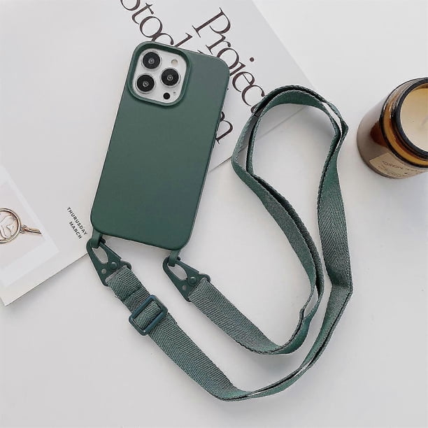 Funda de silicona con cordón ancho para el cuello para iPhone 13