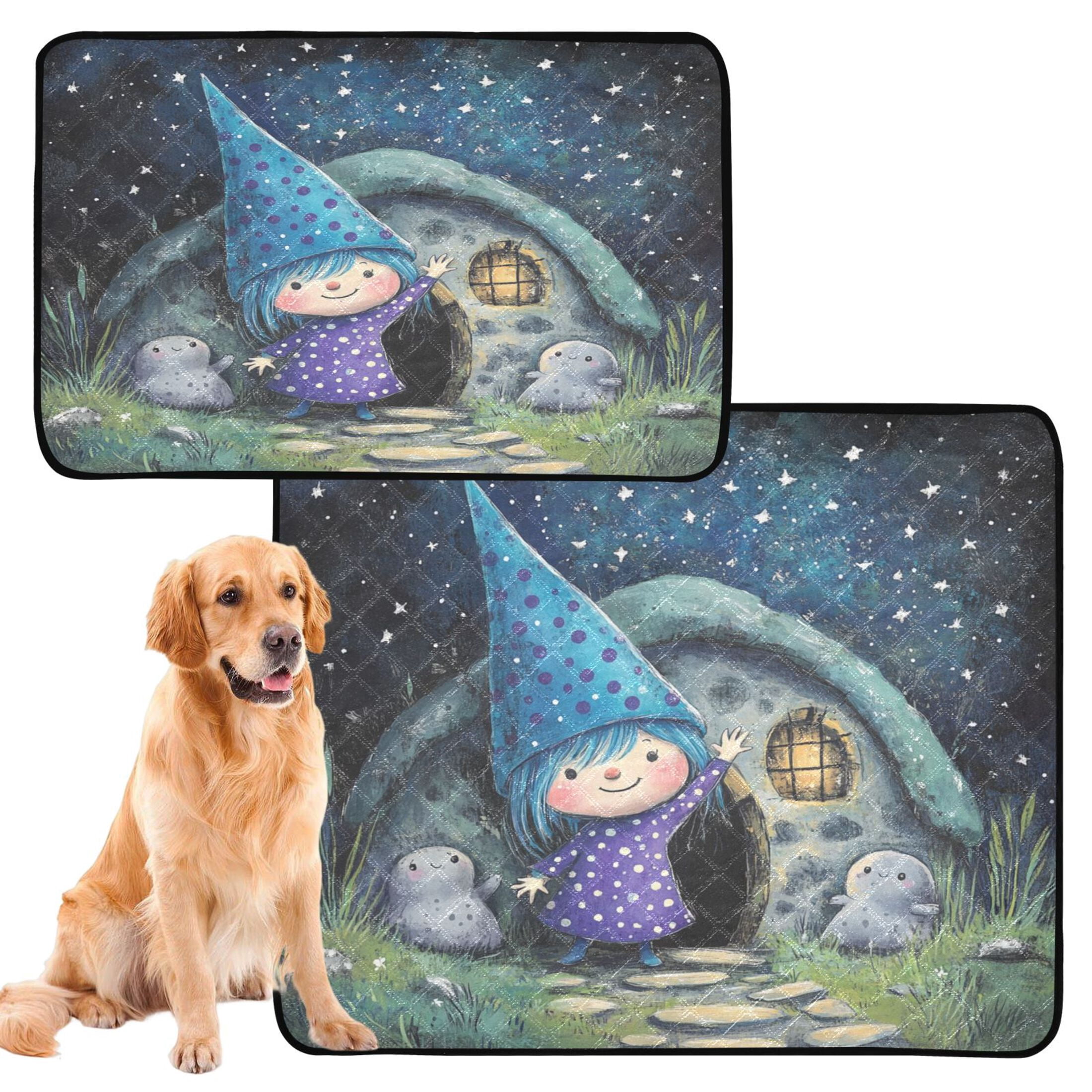 Qxltty The Blue Fairy Cat litter Pads Pet Set of 3 Diaper Mats Center Anti-leakage Layer Absorbent Soft and Comfortable