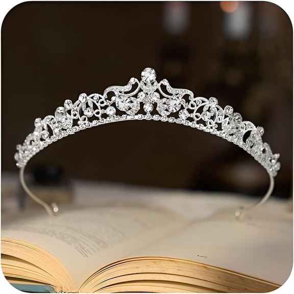 DESIGNICE Wedding Tiaras And Crowns, Rhinestone Bridal Crown Princess Tiara Headpieces for Women And Flower Girls, Hair Accessories for Birthday Prom Quinceanera