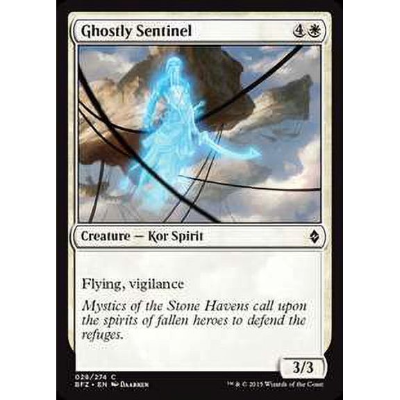 MtG Battle for Zendikar Common Ghostly Sentinel (Foil) #28