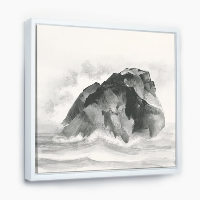 Solitary Rock - Lake House Framed Canvas