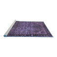 thumbnail image 2 of Ahgly Company Machine Washable Indoor Round Oriental Blue Industrial Area Rugs, 7' Round, 2 of 4