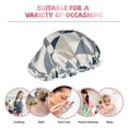 thumbnail image 2 of YFYANG Femmes Double Imperméable Shower Cap, Triangle Rayé Abstrait Motif Réutilisables Cheveux Cap pour Tous les Styles de Cheveux et les Tailles de Tête, 2 of 6