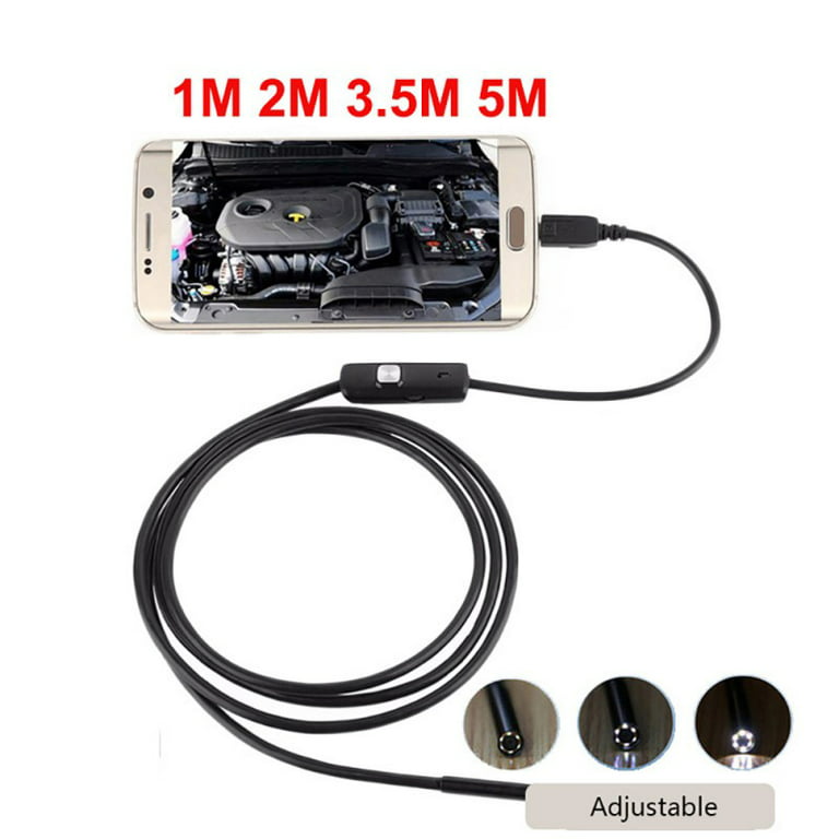 USB Snake Inspection Camera, USB 5.5mm Borescope, Scope Camera with 6 LED  Lights for (3.3ft) OTG Windows Android 