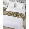 thumbnail image 5 of Xipuska Leopard Bed Runners for King Size Bed, Decorative Bed Throws for Foot of Bed, Brown Black Beige Modern Abstract Impressionist Bed Runner Sofa Throw Bedding Scarf Slipcover for Bedroom, 5 of 6