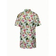 thumbnail image 2 of Men's Polo Summer Hawaiian Prints Casual Leaves Pattern Shorts Sleeves Shirts For Men Size M-2XL, 2 of 6