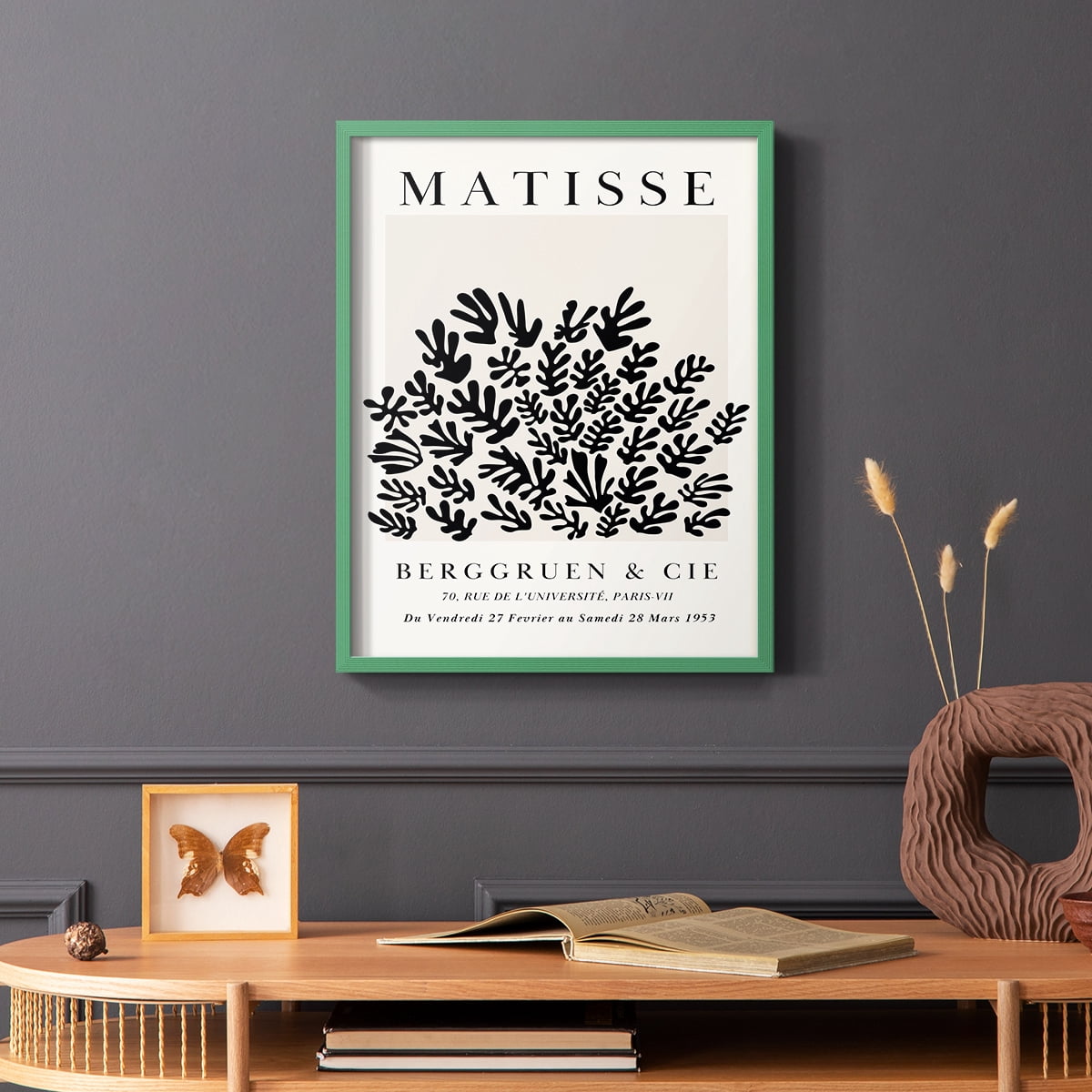 Matisse CDLXXXIX in Green Solid Wood Framed Print No Nail Hanging