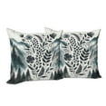 thumbnail image 5 of Ambesonne Nature Art Throw Pillow Cover Pack of 2, Mountains Nordic Floral, 2 Pcs-20"x20", Dark Petrol Blue White, 5 of 5