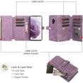 thumbnail image 2 of Case for Samsung Galaxy S9 Plus, 9 Card Slots Retro Leather Wallet Shockproof Flip Cover with Hand Strap Card Slots Zipper Pocket Kickstand Handbag Magnetic Closure - Retro Purple, 2 of 16
