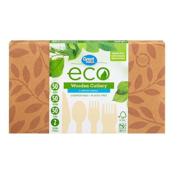 Couverts en bois et ustensiles de service eco Great value