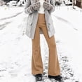 thumbnail image 4 of Zormilly Yoga Pants Women Winter Fleece Lined Elastic High Waisted Flare Pants with Pockets Stretchy Soft Sport Pants, S-2XL, 4 of 8