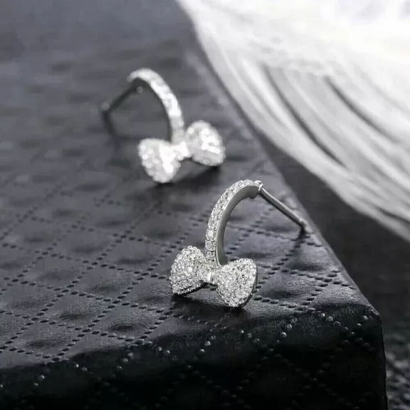 "Simulated 2 Ct Round Cut Diamond Drop Stud Earrings - 14K White Gold Plated Silver"