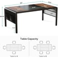 thumbnail image 2 of Tribesigns Conference Table, 63" W x 31.5" D Meeting Room Table Boardroom Desk for Office Conference Room, 5 ft Office Table with Storage Bag, Rustic Brown & Black, 2 of 5