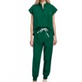 thumbnail image 2 of FNFYFH Scrubs Sets for Women Cap Sleeve V Neck Scrub Tops and Drawstring Jogger Pants Nurse Uniform with Pockets, 2 of 9