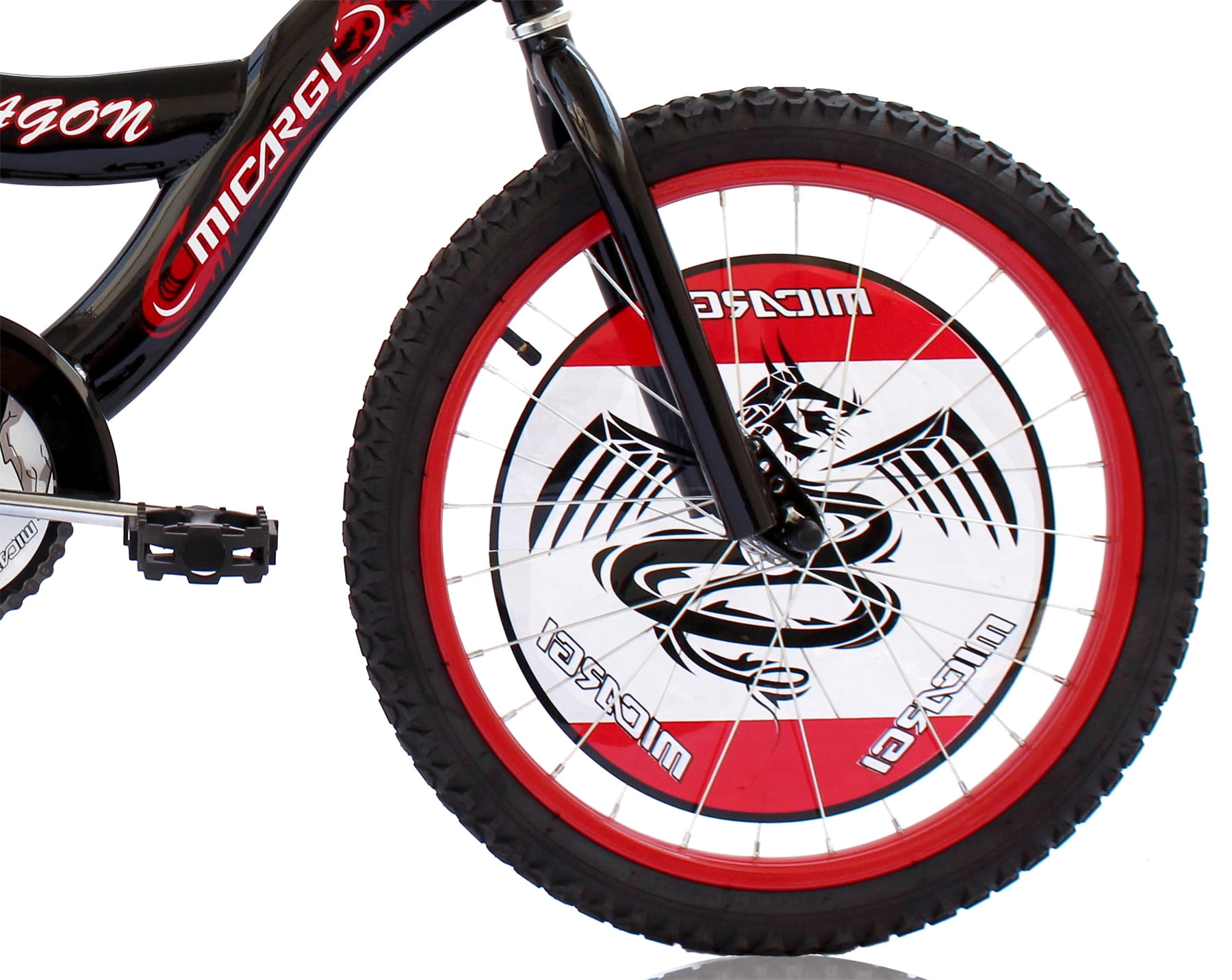 Wonder Wheels 20" BMX S-Type Frame Boy's Bicycle Coaster Brake One Piece Crank Chrome Rims Black Tire Kid's Bike - Black