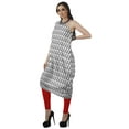thumbnail image 4 of Moomaya Women's Printed One-Shoulder Cowl Kurti Sleeveless Dress Boho Party Designer Clothing, 4 of 7