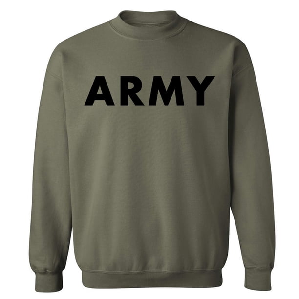 ZeroGravitee ARMY Crewneck Sweatshirt In Military Green Walmart 