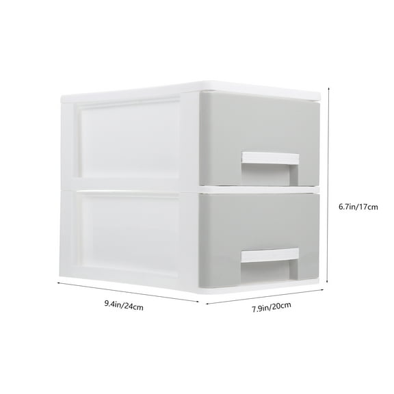 GOOHOCHY Grey Plastic Storage Drawers for Home Organization Multilayer Box with Dustproof Design 2 Layers