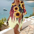 thumbnail image 2 of Women's 4th of July 250 Years Anniversary V Neck Star Print Dress Loose Fit Oversized Shoulder Casual Summer Midi Dress Independence Day Patriotic USA Flag Tunic Top Multicolor XXL, 2 of 5