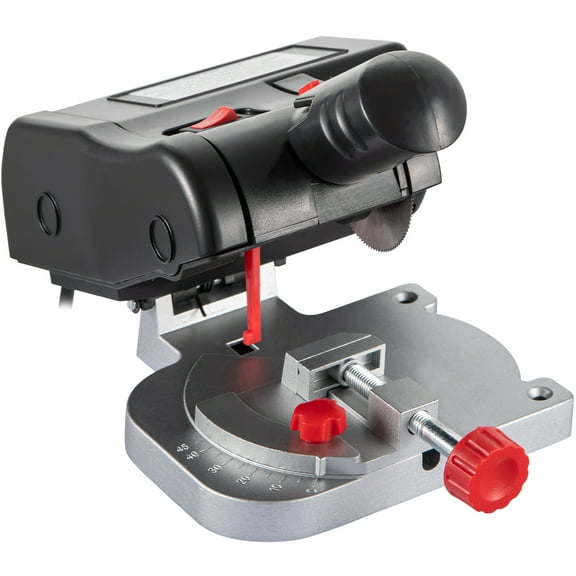 KFFKFF Compact Miter Chop Saw, Dual 2-5/16" Steel and Resin Blade with 1/2inch Cut Depth, 0-45° Tabletop Miter Saw for Copper, Aluminum, Wood, Zinc in Craft Projects