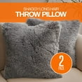 thumbnail image 3 of Cheer Collection Shaggy Long Hair Throw Pillows - Super Soft and Plush Faux Fur Accent Pillows - 20 x 20 inches - Set of 2, 3 of 8