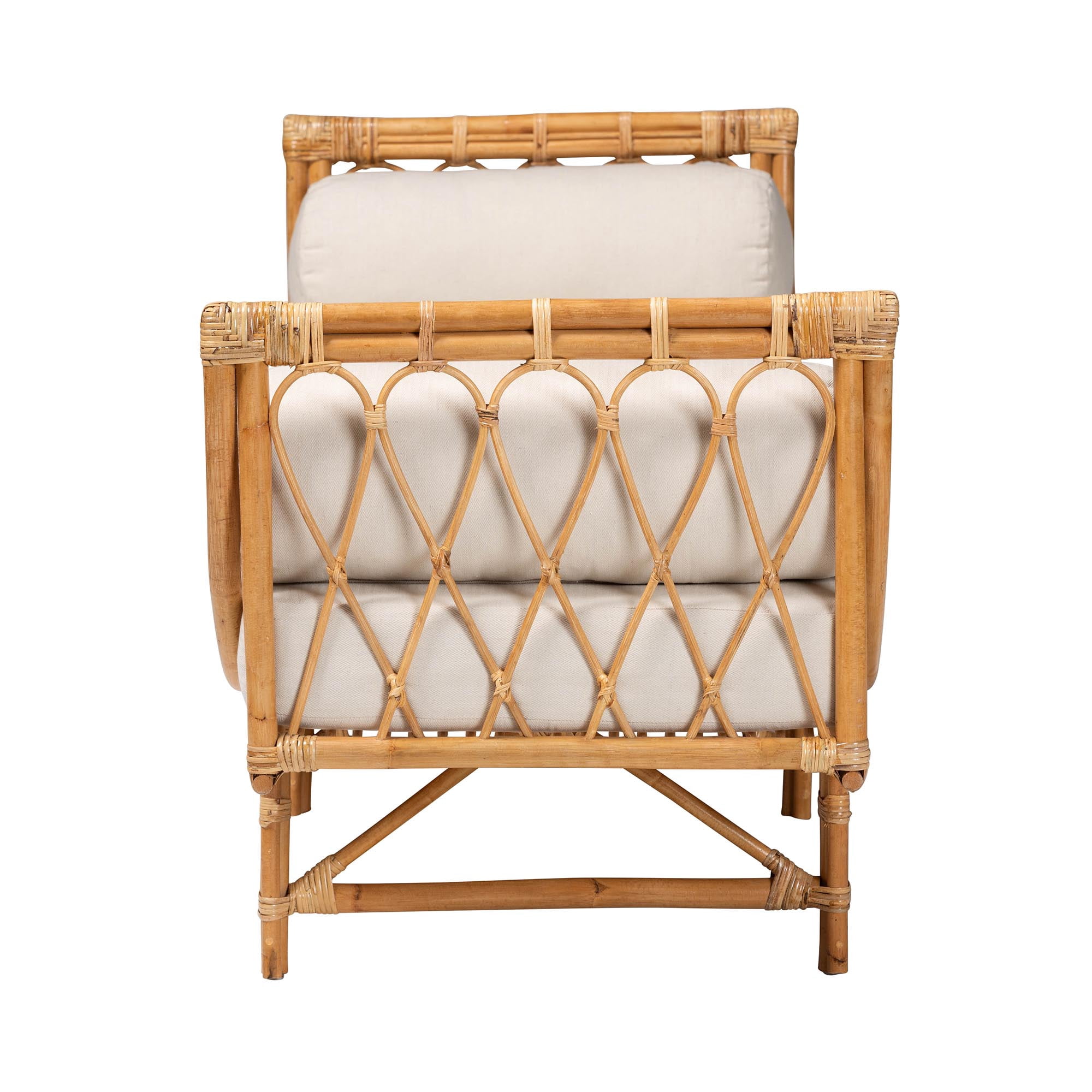bali & pari Bohemian Upholstered Twin Daybed, Natural Brown