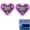 Pink-2, variant on Valine's Day 2PC Car LED Ambient Solar-Powered Heart-Shaped LED Neon Light, IP65 Waterproof, Switchable Modes, Romantic Car & Outdoor Decor for Couples Pink