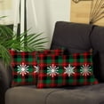 thumbnail image 2 of Set of 2 Christmas Snowflake Trio Plaid Lumbar Throw Pillows, 2 of 3