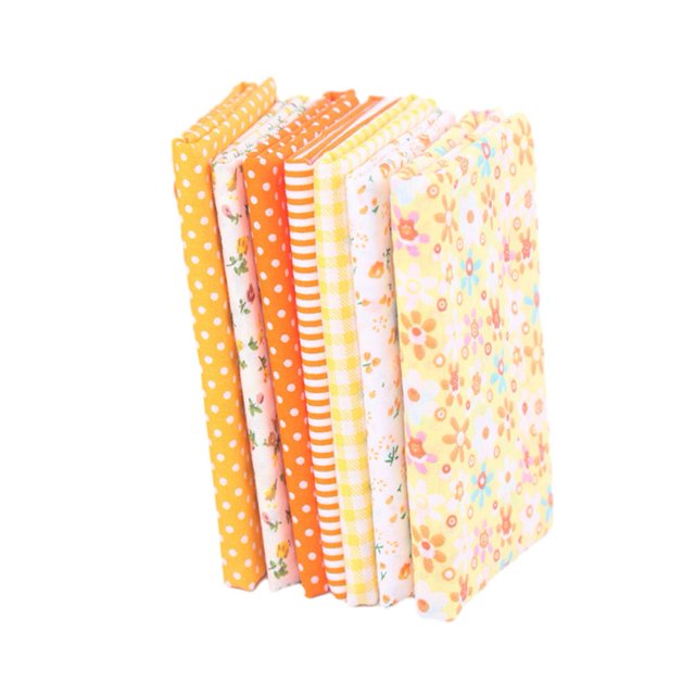 BUYISI Thickened Patchwork Pure Cotton Small Flower Handmade Diy Cotton Cloth Yellow