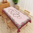 thumbnail image 2 of Mizhona Valentine Rectangle Tablecloth Pink Rose Dining Table Cloth Waterproof Kitchen Decorations 54"x72", 2 of 6