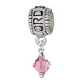 thumbnail image 1 of Delight Jewelry Pink Crystal Bicone Lord Guide Me Charm Bead, 1 of 4