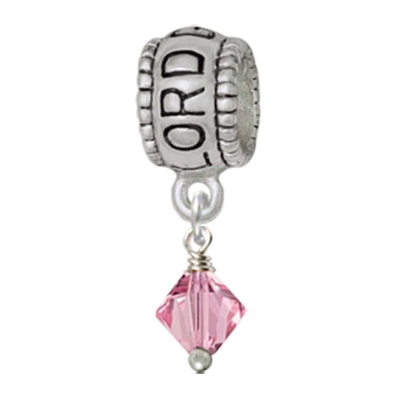 Delight Jewelry Pink Crystal Bicone Lord Guide Me Charm Bead